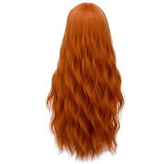 PRICES MAY VARY. 【Ready to Go】The waves of the ginger wig is pre-styled, upon arrival simply shake and comb it with fingers out for a free flow look. 【Matte Quality Material】 The orange wigs for women was made of high-temperature matte synthetic fiber, not shining in the sun, not allergic, easy to style. 【Packing include】1* long ginger wig + 1* wig cap. The color of women's orange wig may vary from the settings or lights of the computer and phone. 【Adjustable Size】There are two straps in this gi Sylveon Cosplay, Orange Wigs, Ginger Wig, Orange Wig, Halloween Costumes Friends, High Quality Wigs, Hair Net, Curly Waves, Colored Wigs