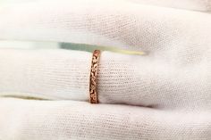 This Wedding Ring Band features flower designs, Forget-me-not. The ring is crafted in 14kt Rose Gold.This ring is absolutely stunning and I am confident Flower Design Wedding, Wedding Band Designs, Design Wedding, Forget Me Not, Ring Band, Flower Design, Wedding Ring Bands, Or Rose, Flower Designs