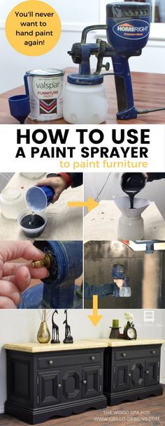 how to use a paint sprayer on furniture with pictures and instructions for painting furniture