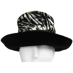 1960s Chesterfield Original Black and White Velvet Brimmed hat. Rolled brim. Large Bow at the back. The hat is approx 6-3/4 Small. The brim is 3.75 inches, sits up approx 6 inches. Be sure to check our storefront for more fabulous pieces from our collection. We have been selling this collection on 1st dibs since 2013. You can Follow us via storefront as well. Thank you, Any questions please call, email or hit contact. Kentucky Derby Short Brim Lined Hat, Retro Short Brim Top Hat For Kentucky Derby, Retro Formal Hat With Flat Brim, Retro Flat Brim Hat For Formal Occasions, Retro Wide Brim Hat For Party, Retro Short Brim Hat For Kentucky Derby, Vintage Fedora Hat For Evening, Retro Wide Brim Party Hat, Retro Flat Brim Top Hat For Kentucky Derby