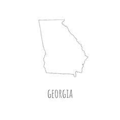 the outline of the state of georgia on a white background with text that reads,