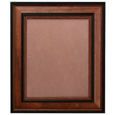 an empty wooden frame with a brown background