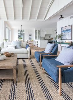 a living room filled with furniture and lots of windows