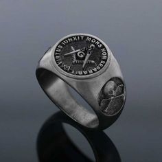 "❥ All of our cargoes are sent by express shipment. Cargoes can be delivered to Europe within 1-2 days after product preparation, to USA and Canada within 2-4 days, to Australia, Asian- Othe American countries and other regions within 3-5 days. Skull and Bones Masonic Ring, Sterling Silver Customized Masonic Ring, Personalized Masonic Ring, Silver Masonic Ring, Masonry Ring Skull and Bones Masonic Ring are the identifying accessory for a Freemason. Symbols that depict freemasons, master mason an Timeless Stainless Steel Rings As A Gift, Timeless Stainless Steel Rings As Gift, Timeless Stainless Steel Rings For Gift, Timeless Stainless Steel Gift Rings, Hallmarked Skull Ring Gift, Gift Skull Ring In Stainless Steel, Symbolic Jewelry With Steel Shank As Gift, Adjustable Symbolic Rings With Polished Finish, Gift Stainless Steel Skull Ring