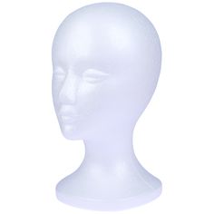 a white mannequin head on a white background