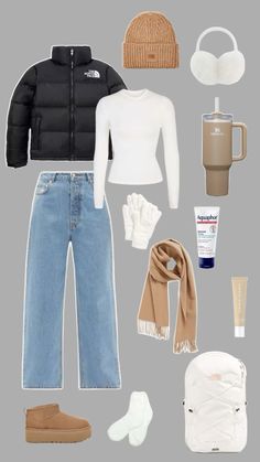 Winter outfit for college girlies  #backtoschooloutfits #winter #cold #vanilla #pinterest #college #collegelife #collegefashion #school #lifestyle #inspiration #aesthetic Cold Winter Casual Outfits, Cute Cold Day Outfit Casual, Aesthetic Cold Winter Outfits, Outfit For Trip Winter, Winter Girl Outfits Aesthetic, Winter Outfits Cold For School, Outfit Ideas For School In Winter, Nyc Winter Clothes, Winter Fits London