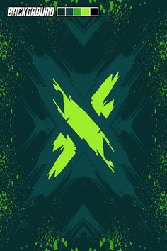 the back ground logo with green paint splattered on it and an arrow in the middle