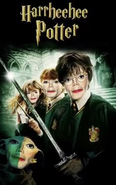 the poster for harry potter with hermi and hermi's friends in front