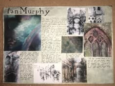 a collage of pictures and words on a piece of paper that says i am murphy