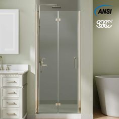 an image of a bathroom setting with glass shower doors