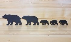 Papa Bear Tattoo, Black Bear Tattoo, Black Bears Art, Baby Bear Cub, Bear Wall Art, Bear Paintings, Bear Silhouette, Mama And Baby