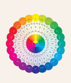 a color wheel with numbers and symbols on it, all arranged in different colors to indicate the number of each item