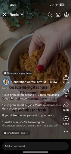 Molasses, Healthy Snacks Recipes, Granulated Sugar, Healthy Snacks, Food To Make, Healthy Recipes, Snacks