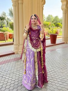 Crepe and Hamrahi Pure Wedding Zari Resham Work Rajputi Poshak In Purple Colour-82147 Fabric: Satin and Hamrahi Pure Work:  Gota Patti odni men Four Side border Odna me n Beutiful Work Hand Odhna Fabric: Hamrahi pyor beautiful cantras Gota Kiran Complete: Enhancing the beauty of the outfit Color: Purple Occasion:Mehendi Sangeet, wedding Party Wear Washing Instruction:Dry Wash Color : Same as pr photo ( 5 to 7 % color version may be ) The Semi-stitched Lehenga Waist and Hips are Customizable from Purple Pre-draped Saree For Wedding, Purple Salwar Kameez With Gota Work For Wedding, Wedding Meenakari Chanderi Sharara, Bollywood Style Meenakari Dupatta For Reception, Traditional Floor-length Pre-draped Saree With Gota Work, Wedding Choli In Chanderi With Meenakari, Traditional Meenakari Wedding Choli, Semi-stitched Meenakari Sharara For Wedding, Wedding Meenakari Choli Traditional Drape