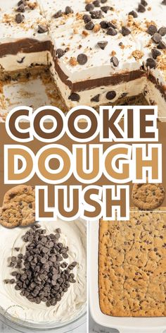 cookie dough lush recipe with chocolate chips and marshmallows