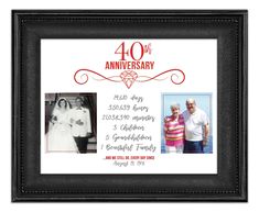 an anniversary frame with two pictures and the words, 60th on it's side