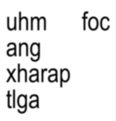 some type of font that is black and white with the letters below it in different languages