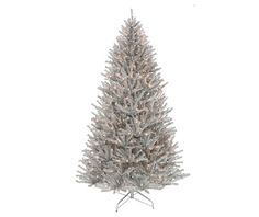 a white christmas tree with lights on it