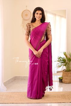 Plain Cotton Saree, Mangalagiri Sarees, Pure Cotton Sarees, Saree Blue, Saree Drapes, Fashionable Saree, Saree Blouse Styles, Saree Sale, Cotton Sarees Online