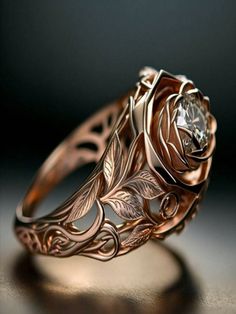 White  Collar  Copper   Embellished   Women Fashion Jewelry Fantasy Jewelry Magic, Magical Jewelry, Pattern Ring, Rose Ring, Fancy Jewelry, Pretty Rings, Fantasy Jewelry, Jewelry Wedding