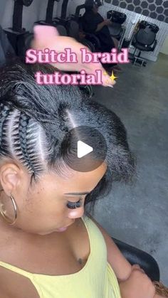 Stitch Braids For Beginners, Diy Stitch Braids, Easy Braids With Beads, Stitch Braids Tutorial Videos, Corn Row Braids Tutorial, Braiding For Beginners Step By Step, How To Feed In Braids Cornrows, Braid Guide