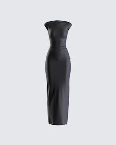 This black dress is the epitome of fierce elegance 🖤 Crafted from a jersey fabric complete with cap sleeves, a boat neck, and a sext low open back - This isn't just a dress; it's a statement that you're here to dominate every room you walk into 😏 Luxury Sleek Black Dress, Black Dress Box, Luxury Lined Black Dress, Turtle Neck Backless Ball Dress, Luxury Black Satin Finish Dress, Luxury Black Midi Dress With Tie Back, Black Resption Dress, Houte Couter Black Dress, Elegant Luxury Dress With Back Zipper