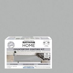 an image of a countertop coating kit for kitchen cabinets in grey and white colors