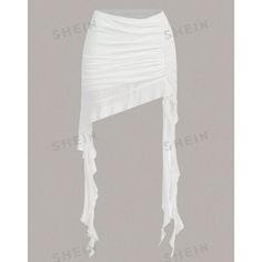 Shein Nwt Shein X Marika Sila Shein Icon Summer White Solid Skirt Y2k, Ruched Skirt With Straps Hanging Down, Fully Lined With Mesh Overlay Size: Xs Condition: New With Tags Brand: Shein White Satin Mini Skirt, Short White Skirt, Skirt With Straps, Skirts Shein, Ruffle Skirts, Satin Mini Skirt, Skirt Coverup, Solid Skirt, Shein Icon