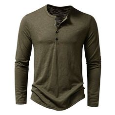 Men Casual Pullover Long Sleeve Round Neck T-Shirt Tops Blouse Features: It is made of materials,durable enought for your daily wearing. Stylish and fashion design make you more attractive. with your favorite black,, etc. Great for Daily,Casual,I am sure you will like it! Elegance is the focus on design, Great for Daily,Part, Business. Product Description: Season:Spring/Autumn Gender: Men Occasion: Outdoor,Casual,Daily Material: Polyester Sleeve length:Long Sleeve Pattern Type:Solid Style: Fashi Style Basic, Henley Shirt, Tee Shirt Homme, Henley Shirts, Outfit Casual, Men's Style, Long Sleeve Casual, Colorful Fashion, Collar Shirts