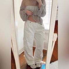 Sold Out Online! Baggy Fit But With Drawstring Waist! Comfy Cord Material. I Am Obsessed With These But They Are A Tad Too Big For Me:( I Usually Am A Size 6/8. These Say Size 14 But It’s Au Sizing So It Would Be A Us Size 12. White Baggy Parachute Pants For Loungewear, White Casual Cargo Pants For Loungewear, Casual White Cargo Pants For Loungewear, Casual White Parachute Pants With Cargo Pockets, White Relaxed Fit Cotton Parachute Pants, White Casual Cargo Pants, White Wide Leg Parachute Pants For Loungewear, White Relaxed Fit Cargo Pants For Loungewear, White Wide-leg Parachute Pants For Loungewear