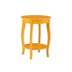 a small yellow table with an oval top