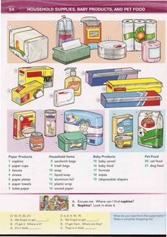 a poster with instructions on how to use household supplies for baby products and pet food