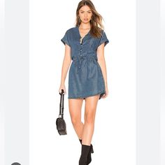 Brand New With Tags Women Size Xsmall Mini Dress Casual V-neck Belted Mini Dress, Casual Mini Shirt Dress For Day Out, Casual Belted Mini Shirt Dress, Casual Belted Shirt Dress Mini Length, Casual Mini Length Shirt Dress For Day Out, Casual Mini Shirt Dress For Daywear, Casual Belted Denim Dress With Short Sleeves, Casual Short Sleeve Denim Dress With Belt, Casual Belted Short Sleeve Denim Dress