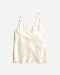 Carrie V-neck camisole in silk Drapey Tops, What To Pack For Paris, Paris In September, Silk Tank Top, Silk Tank, Linen Shop, Ankle Strap Heels, Strap Heels, Kids Wear