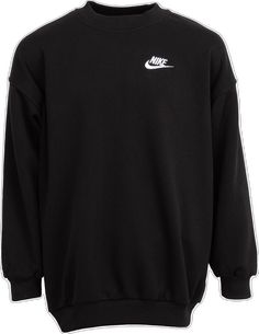 Nike Sweatshirt With Logo For Streetwear, Nike Sporty Streetwear Sweatshirt, Oversized Sportswear Sweater For Sports, Nike Casual Streetwear Sweats, Nike Casual Sweats For Streetwear, Nike Winter Leisure Sweats, Nike Sporty Streetwear Sweater, Nike Sporty Sweater For Streetwear, Nike Crew Neck Hoodie For Streetwear