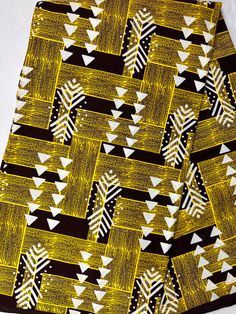 "Material: 100% cotton TOP QUALITY FABRIC Print: DOUBLE-sided  Width: 45\" This timeless appeal & adorable African print is perfect for making African Clothing, African Quilts, Upholstery, Home Décor, and unique accessories. FABRIC CUT:        Purchase of 1+ yards per customer will be cut as 1 continuous  piece of fabric up to a maximum length of 6 yard. LABELS: All African fabric is sold with an adhesive Manufacturer label attached. Create your unique one of a kind piece. Get it today.  Each pi Cotton Digital Prints With All Over Pattern, Yellow Cotton Fabric With Geometric Pattern, Yellow Geometric Pattern Cotton Fabric, Printed Yellow Ankara Fabric, Yellow Printed Ankara Fabric, Summer Green Cotton Patterns, Cotton Fabric With Graphic Print, Printed Cotton Fabric For Summer, Patterned Cotton Fabric With Graphic Print