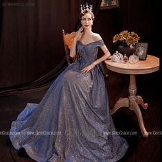 Luxury Sparkling Blue Evening Dress, Blue Princess Dress In Glitter Tulle, Princess Style Blue Glitter Tulle Dress, Blue Sequined Princess Dress For Dress-up, Blue Floor-length Sequin Party Dress, Fancy Dresses Long, For Wedding Dress, Formal Party Dress, Formal Party