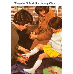 an image of three children getting their socks put on