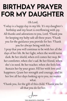 a birthday prayer for my daughter