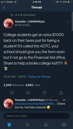 the tweet on twitter has been altered to be an ad for college students