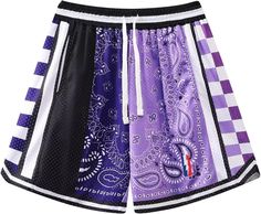 Elevate your basketball game with our Men's Yellow/Purple Panel Basketball Athletic Elastic Shorts. Designed for maximum comfort and performance, these shorts feature an elastic waistband and contrast color panels for a stylish touch. Reach for the top in these shorts! Product details Fabric type Cotton/Spandex SIZE NECK CHEST WAIST SLEEVE S 14-14½″ 34-36″ 28-30″ 32-33″ M 15-15½″ 38-40″ 32-34″ 33-34″ L 16-16½″ 42-44″ 36-38″ 34-35″ XL 17-17½″ 46-48″ 40-42″ 35-36″ 2XL 18-18½″ 50-52″ 44-46″ 36-37″ Purple Color Block, Shorts Workout, Paisley Shorts, Elastic Shorts, Winter Knit Hats, Floral Print Design, Running Short, Paisley Design, Basketball Shorts