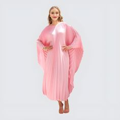 A special collection with pleated kaftan in fan style will bring the best "new" look for any occasions you may attend. Classic but chic !. It's totally smoothly flowy, soft and gentle touch. FEATURES - Pink - Pleated - Personal Custom Made - Full Length Kaftan  - Designer Silk Kaftan - Plus Size and Custom Length - Resort Wear, Beach Wear, Lounge Wear, Pool Cover Up Kaftan - Boat Neck -------------------------------- DETAIL  * The maximum length : 134 CM ( please be noted, this can not cut short Pink Maxi Length Abaya For Wedding, Pink Floor-length Kaftan For Spring, Pink Floor-length Spring Kaftan, Long Pink Kaftan For Party, Pink Long Kaftan For Party, Pink Long Maxi Dress For Eid, Pink Floor-length Abaya For Wedding, Pink Floor-length Party Kaftan, Pink Evening Kaftan For Spring