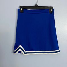 Look Cute And Ready To Cheer On Your Favorite Team! This Cheer Skirt Has A 24 Inch Waist And Is 15 Inches In Length. Blue Mini Length Tennis Skirt For School, Fitted Blue Skort For Cheerleading, Blue Stretch Skort For School, Blue Stretch Short Tennis Skirt, Blue School Tennis Skirt, Blue Tennis Skirt For School In Summer, Blue Tennis Skirt For School, Blue Short Tennis Skirt For School, Sporty Blue Mini Tennis Skirt