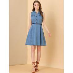 Update your wardrobe collection with this classic denim navy light blue dress for summer daily. This sleeveless denim dress is everything you've ever dreamed of and more. Pair this cutie with your fave plimsolls for the cutest casual style! Suit for spring/summer/autumn and for many occasions, such as casual, work, dinner, going out, weekend, school, travel and daily wear. Sleeveless Light Blue Denim Dress, Light Blue Sleeveless Denim Dress, Light Blue Denim Summer Dress, Summer Knee-length Washed Blue Denim Dress, Summer Washed Blue Knee-length Denim Dress, Knee-length Washed Blue Denim Dress For Summer, Light Blue Knee-length Denim Summer Dress, Light Blue Knee-length Denim Dress For Summer, Casual Blue Denim Sleeveless Dress