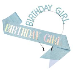 a birthday girl banner with the words happy birthday girl on it and an arrow in the middle