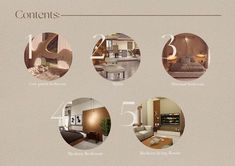 a brochure showing the contents of a living room and dining room with furniture