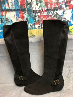 STEVEN by Steve Madden Women's Levityy Black Boot Size 9.5 #StevenbySteveMadden #Casual #CasualDressPartyWork Brown Womens Shoes, Brown Block Heels, Fancy Footwear, Madden Boots, Steve Madden Boots, Rhinestone Flats, Black Wedge, Shoes Heels Wedges, Black Wedges