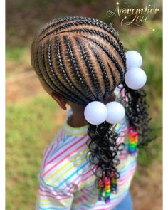 Children's Braids Black Hairstyles, Aaliyah Braids, Cornrows For Little Black Girls Hair, Kid Braid Styles With Beads, Kids Braided Hairstyles With Beads, S Braids, November Love, Braids And Beads, Black Baby Girl Hairstyles