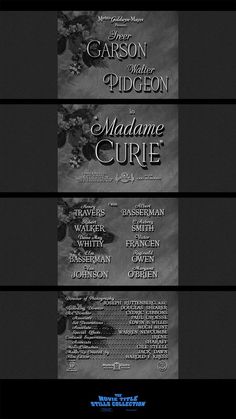 three movie titles with black and white background