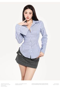 Age: 18-24 years oldSize: S M LPattern: StripesStyle: CommutingCommuting: Korean versionCollar: Stand collarPlacket: Single-breasted, multi-buttonColor classification: blue and white stripesSKU: X22C6020Year Season: Spring 2023Sleeve length: Long sleevesLength: Short (40cm< length ≤50cm)Clothing fit: slim fitMaterial composition: cotton Long Sleeve Fitted Top, Button Up Long Sleeve, Fitted Top, 24 Years Old, Workout Tops, Stand Collar, Blue Stripes, Single Breasted, Season Spring